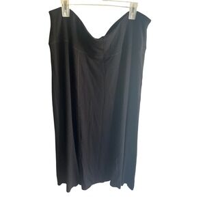 Soft Surroundings Women's Plus Size 1X Black Knit Pull-On Soft Jersey Maxi Skirt